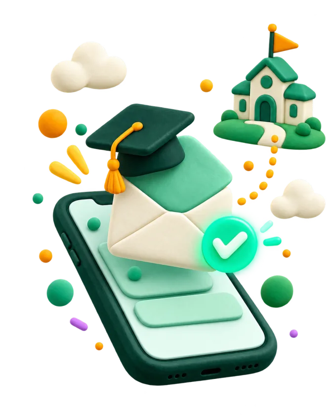Student registering with a school email in the Rapunzl app