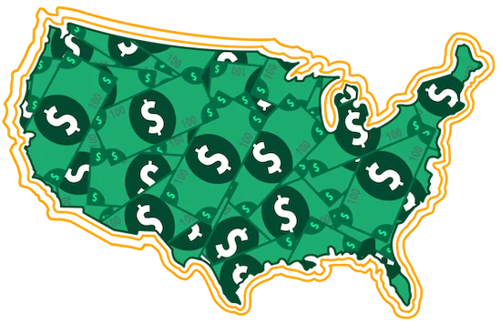 money map of states with financial literacy