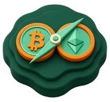 Claymorphic Bitcoin and Ethereum coins on one structural map with a compass needle — new markets, same method